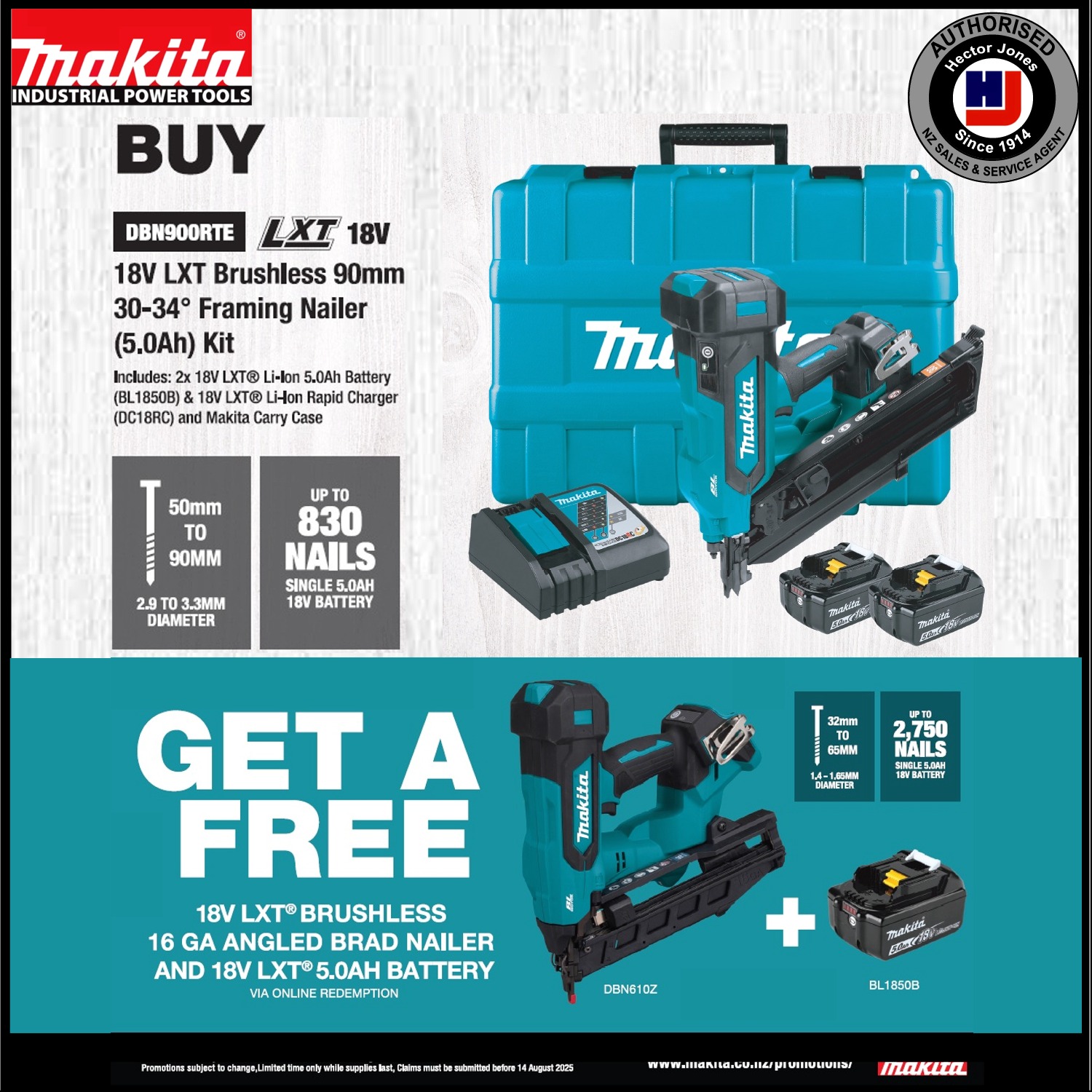 DBN900RTE NAILER KIT WITH BONUS WEB