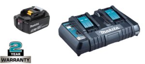 MAKITA DC18RD TWIN 18 VOLT CHARGER + 5 AMP BATTERY KIT