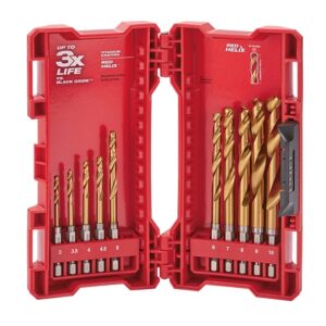 Milwaukee Shockwave Red Helix Titanium 10 Pc Kit