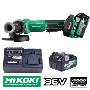 Hikoki 36V High Powered Brushless 125mm Angle Grinder Kit
