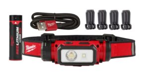 Milwaukee USB Rechargeable Hard Hat Headlamp 600 Lumen 3ah Kit