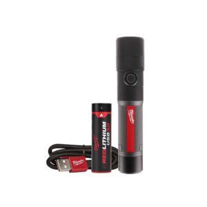 Milwaukee Redlithium USB Rechargeable 1100l Twist Focus Flashlight 3.0ah Kit