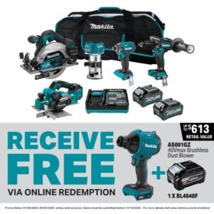 Makita DK0203G501 40Vmax Brushless 5-Pc.Combo (4.0Ah) Kit
