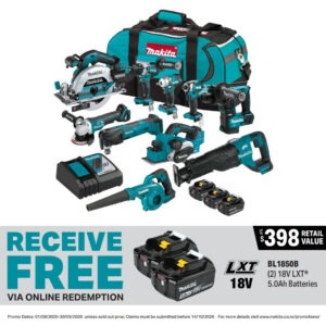 Makita DLX1058TX1 18V LXT 10-Pc. Combo (5.0Ah) Kit