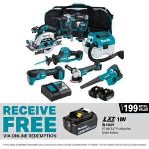 Makita DLX8063TX1 18V LXT Cordless 8-Piece (5.0Ah) Combo Kit