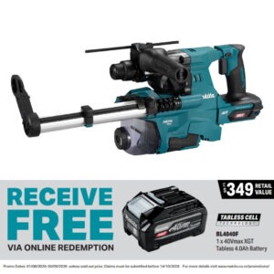 Makita 40Vmax XGT 28mm Rotary Hammer Drill with Dust Extraction