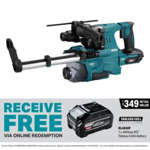 Makita 40Vmax XGT 28mm Rotary Hammer Drill - Quick Change Chuck with Dust Extraction