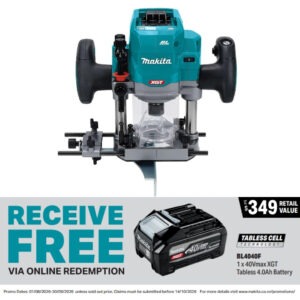 Makita RP001GZ 40Vmax XGT 12.7mm (½") Plunge Router